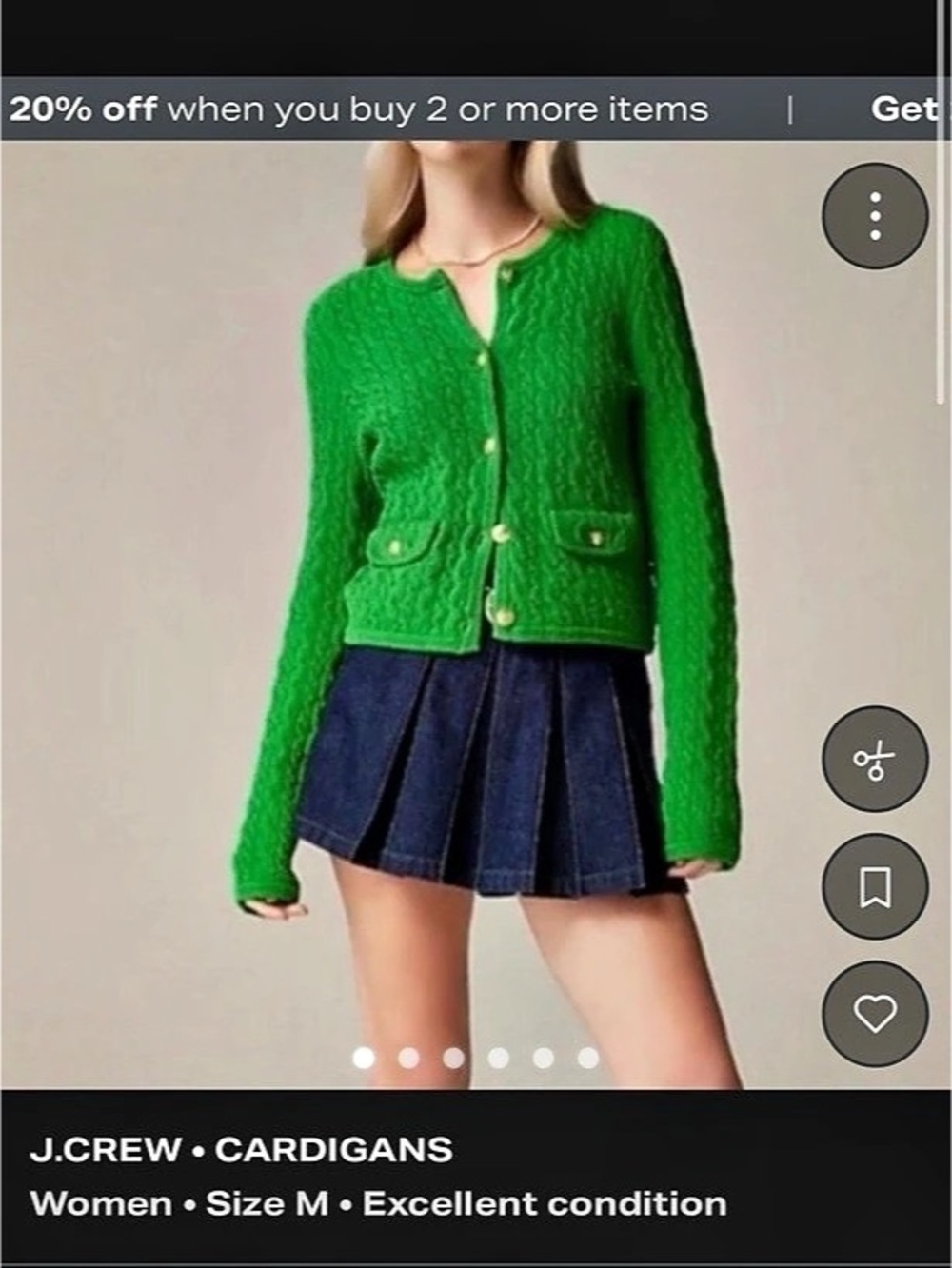 J.Crew Odette cable-knit sweater lady jacket with gold-tone crest buttons and fr